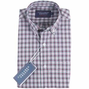 NEW COLLARED GREENS men's byrd button down shirt in red & teal